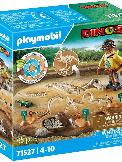 Archaeological Dig with Dinosaur Skeleton